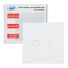 Intrerupator dublu cu touch PNI SH202 din sticla, alb cu LED indicator - Image 2