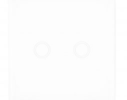 Intrerupator dublu cu touch PNI SH202 din sticla, alb cu LED indicator
