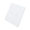 Intrerupator dublu cu touch PNI SH202 din sticla, alb cu LED indicator - Image 4